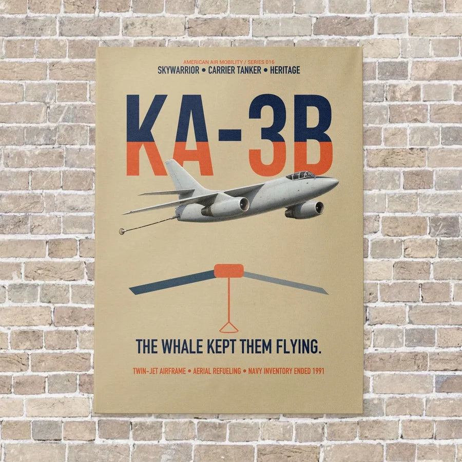 KA-3B Skywarrior vertical canvas print - no frame - beige background