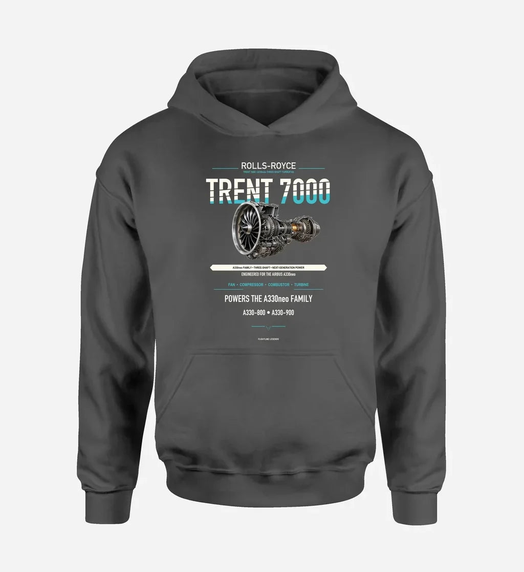 TRENT 7000 design on dark gray hoodie single side