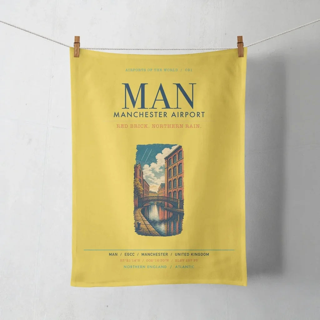 Manchester Airport (MAN) design on yellow towel