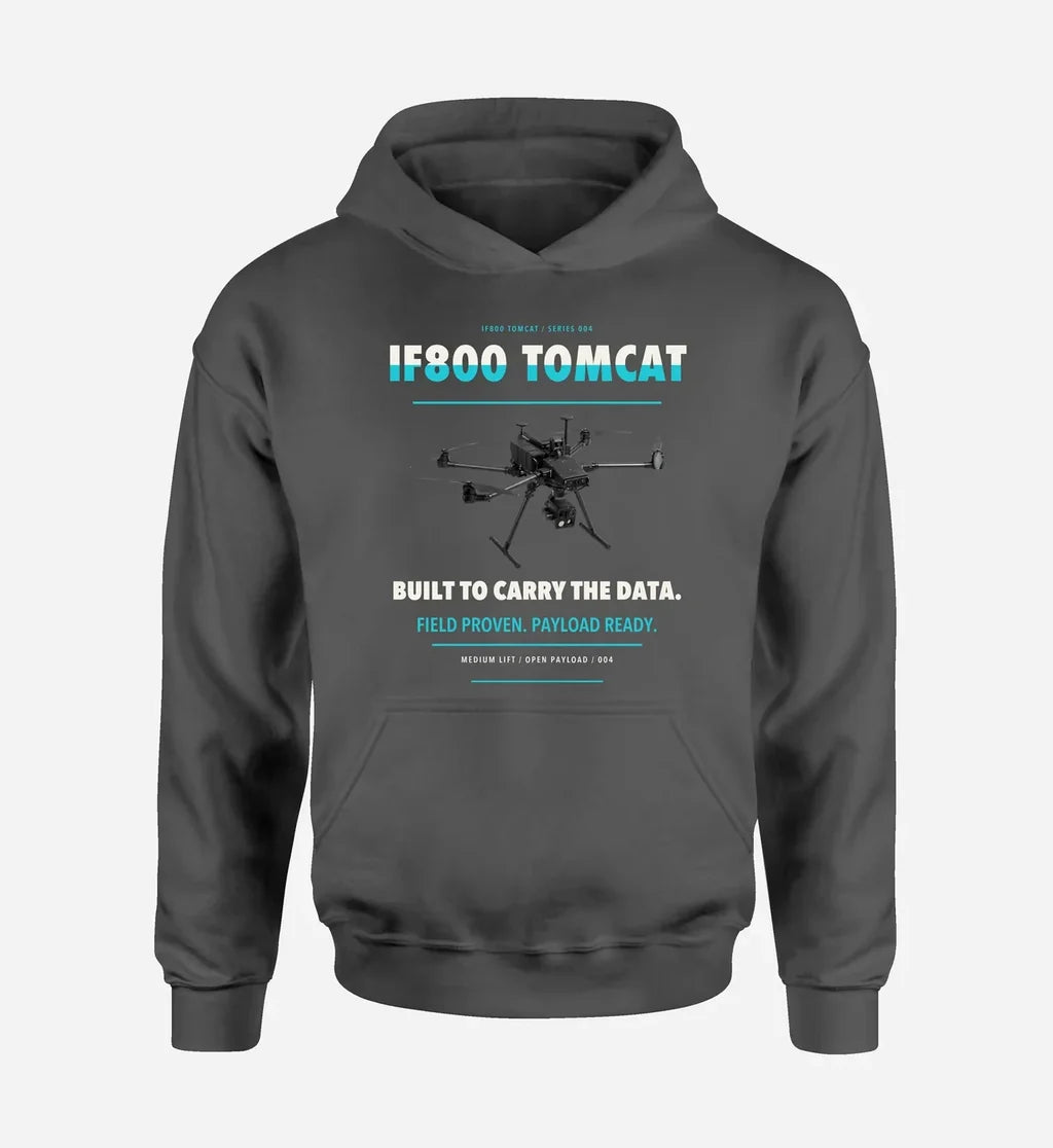 Inspired Flight IF800 Tomcat design on dark gray hoodie single side