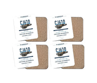 Thumbnail for CJ610 design on white 4 pieces set coaster