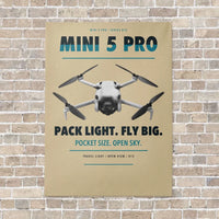 Thumbnail for DJI Mini 5 Pro vertical canvas print - no frame - beige background