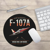 Thumbnail for F-107A Ultra Sabre design on black round mouse pad