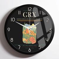 Thumbnail for Federico García Lorca Granada-Jaén Airport (GRX) design on black framed wall clock