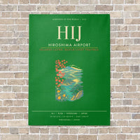 Thumbnail for Hiroshima Airport HIJ - Canvas Framed - Green