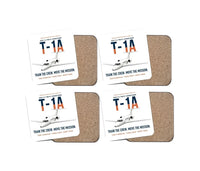 Thumbnail for T-1A Jayhawk Advanced Jet Trainer design on white 4 pieces set coaster