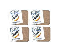 Thumbnail for F-16C Fighting Falcon design on white 4 pieces set coaster