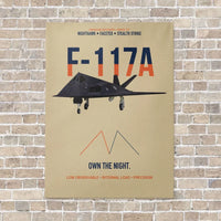 Thumbnail for F-117A Nighthawk Own The Night vertical canvas print - no frame - beige background