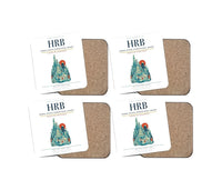 Thumbnail for Harbin Taiping International Airport (HRB) design on white 4 pieces set coaster