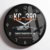 Thumbnail for Embraer KC-390 Millennium design on black framed wall clock