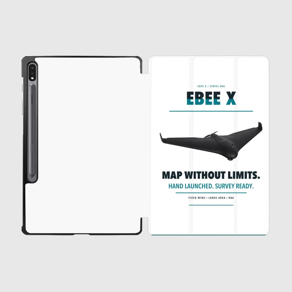 AgEagle eBee X design on white samsung tablet tablet case