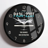 Thumbnail for Piper PA-34-220T Seneca V design on black framed wall clock