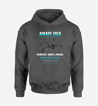 Thumbnail for Parrot ANAFI USA design on dark gray hoodie single side