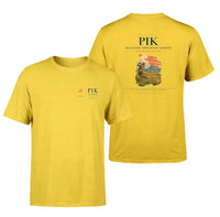 Thumbnail for Glasgow Prestwick Airport (PIK) design printed on yellow double-side t-shirt
