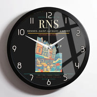Thumbnail for Rennes–Saint-Jacques Airport (RNS) design on black framed wall clock