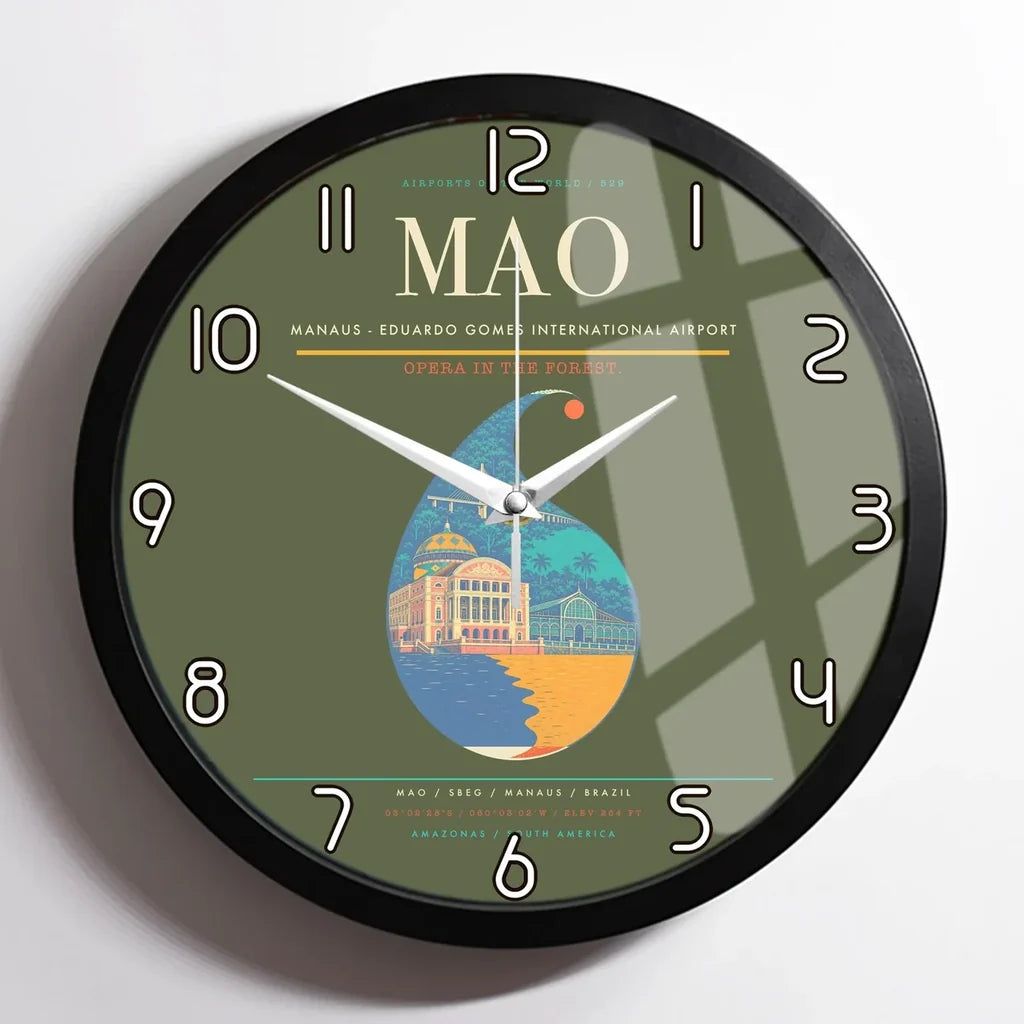 Manaus - Eduardo Gomes International Airport MAO Wall-Clock Framed - Green Army