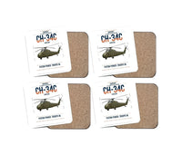 Thumbnail for Sikorsky CH-34C Choctaw design on white 4 pieces set coaster