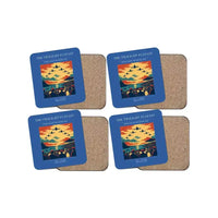 Thumbnail for The Twilight Flypast - Designed Coasters design on blue 4-pieces-set