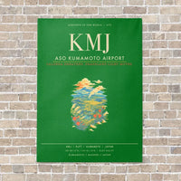 Thumbnail for Aso Kumamoto Airport KMJ - Canvas Framed - Green
