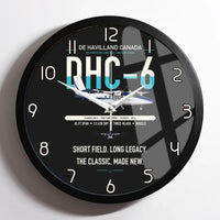 Thumbnail for DHC-6 Twin Otter Classic 300-G design on black framed wall clock
