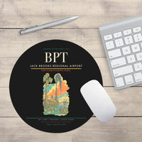 Thumbnail for Jack Brooks Regional Airport (BPT) design on black round mouse pad