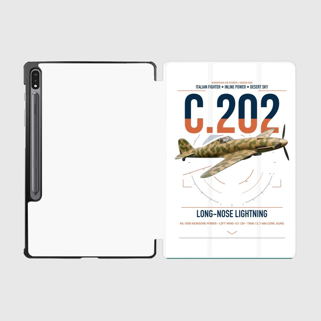Macchi C.202 Folgore design on white samsung tablet tablet case