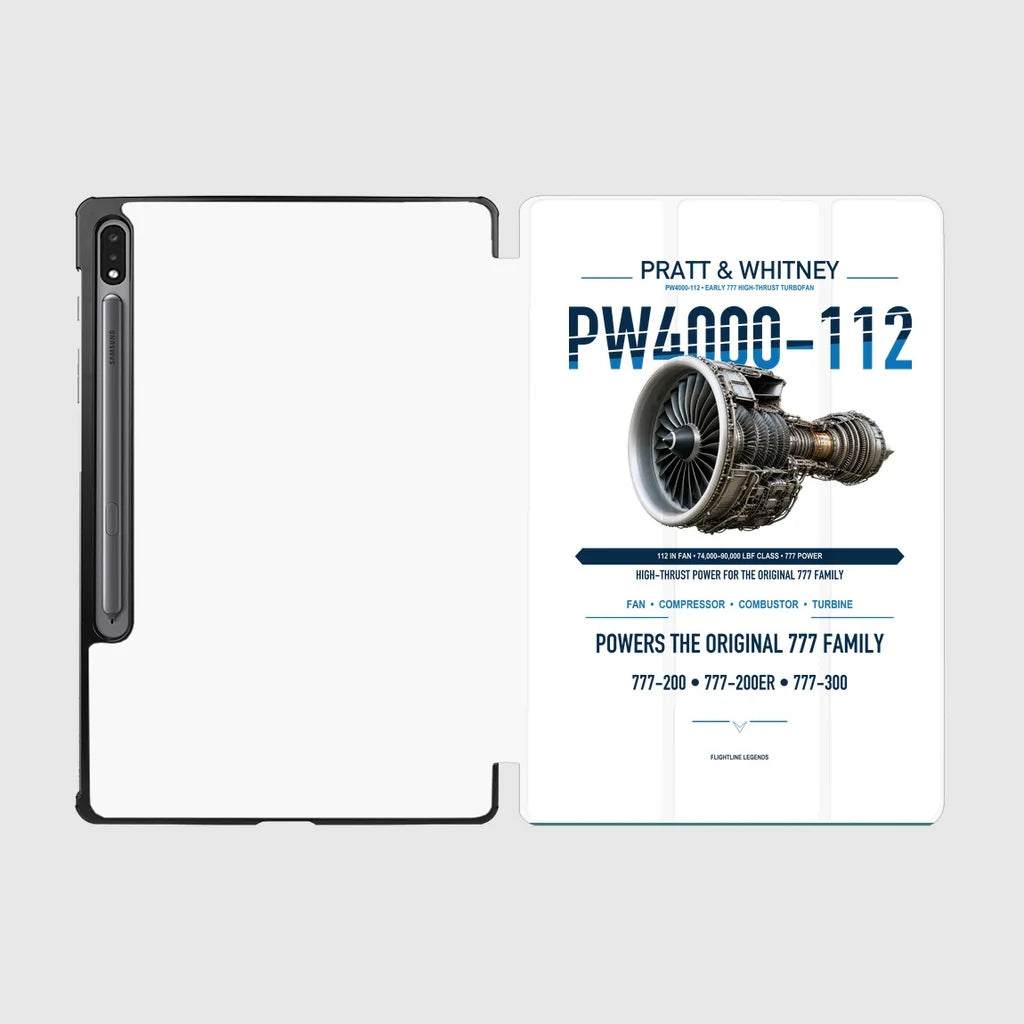 PW4000-112 design on white samsung tablet tablet case