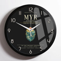 Thumbnail for Myrtle Beach International Airport (MYR) design on black framed wall clock
