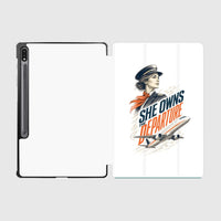 Thumbnail for She Owns The Departure design on white samsung tablet tablet case