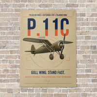 Thumbnail for PZL P.11c vertical canvas print - no frame - beige background