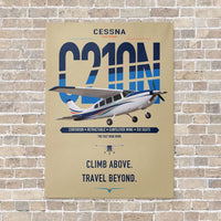 Thumbnail for Cessna T210N Centurion vertical canvas print - no frame - beige background