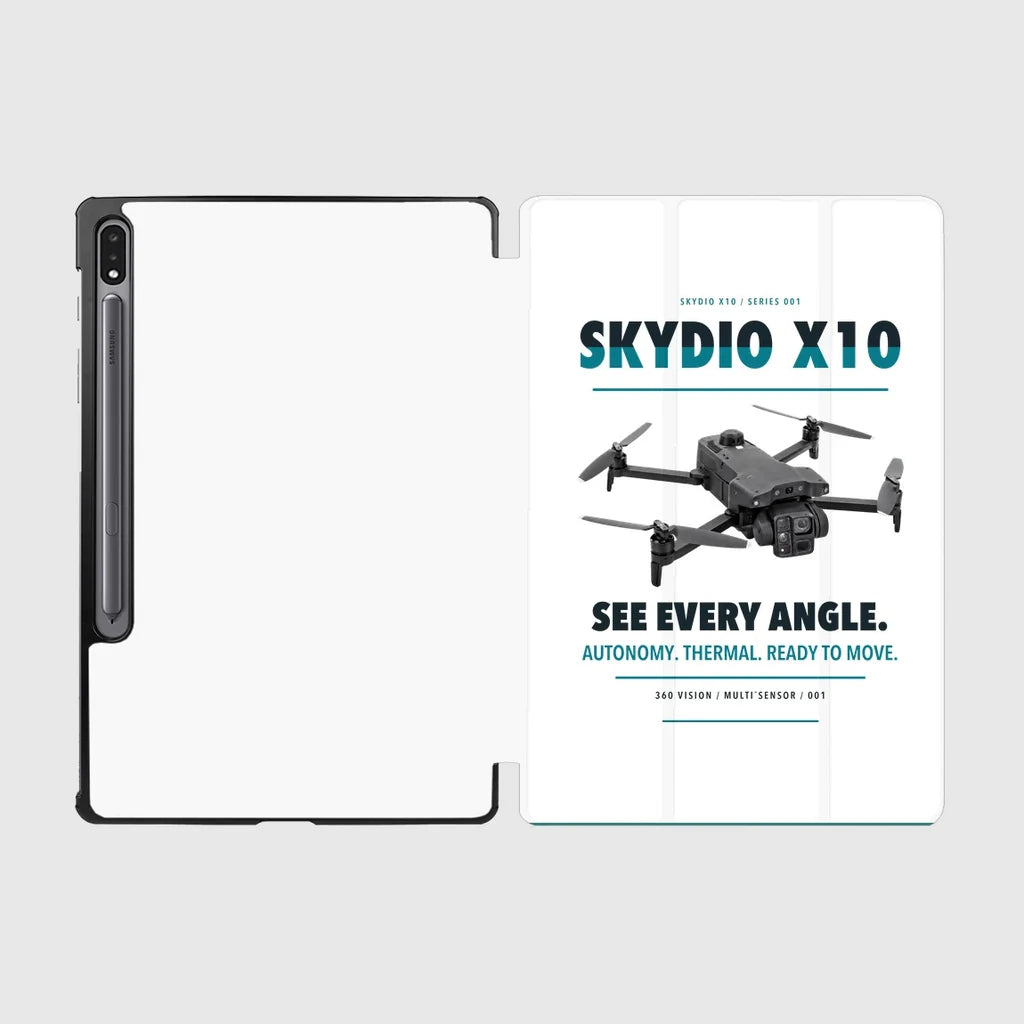 Skydio X10 design on white samsung tablet tablet case