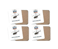 Thumbnail for Robinson R44 Raven II design on white 4 pieces set coaster