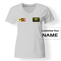 Thumbnail for Flat Colourful 757 Designed V-Neck T-Shirts - view 18
