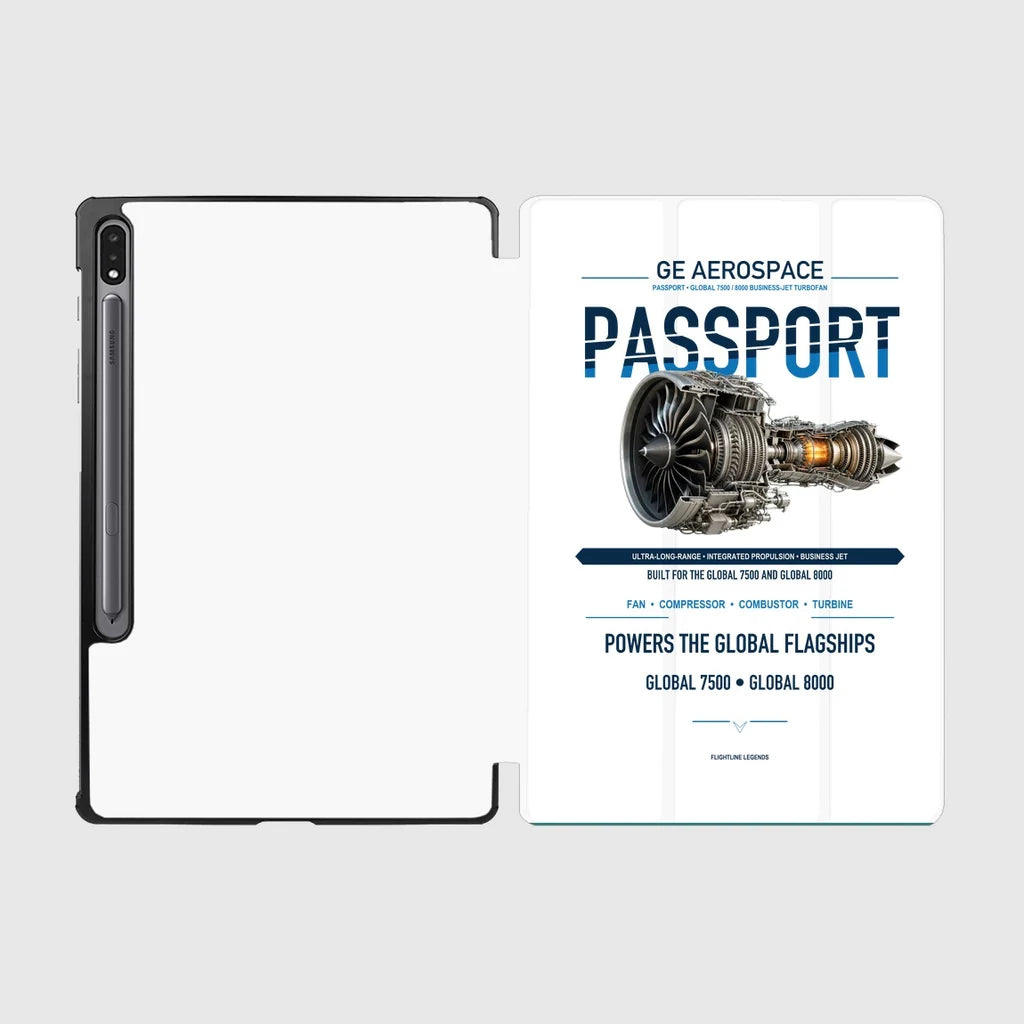 PASSPORT design on white samsung tablet tablet case