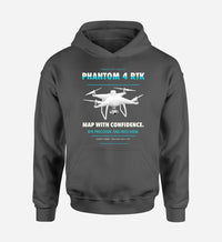 Thumbnail for DJI Phantom 4 RTK design on dark gray hoodie single side