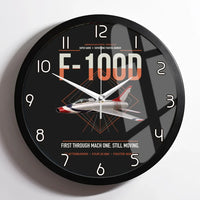 Thumbnail for F-100D Super Sabre design on black framed wall clock