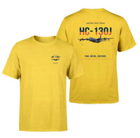 Thumbnail for HC-130J COMBAT KING II design on yellow double-side t-shirt, double-side print