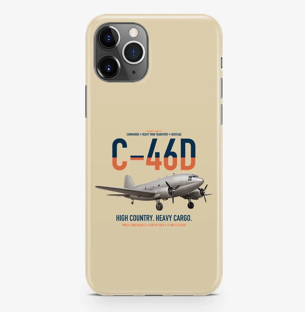 C-46D Commando design on beige magsafe iphone case, for iPhone Pro Max