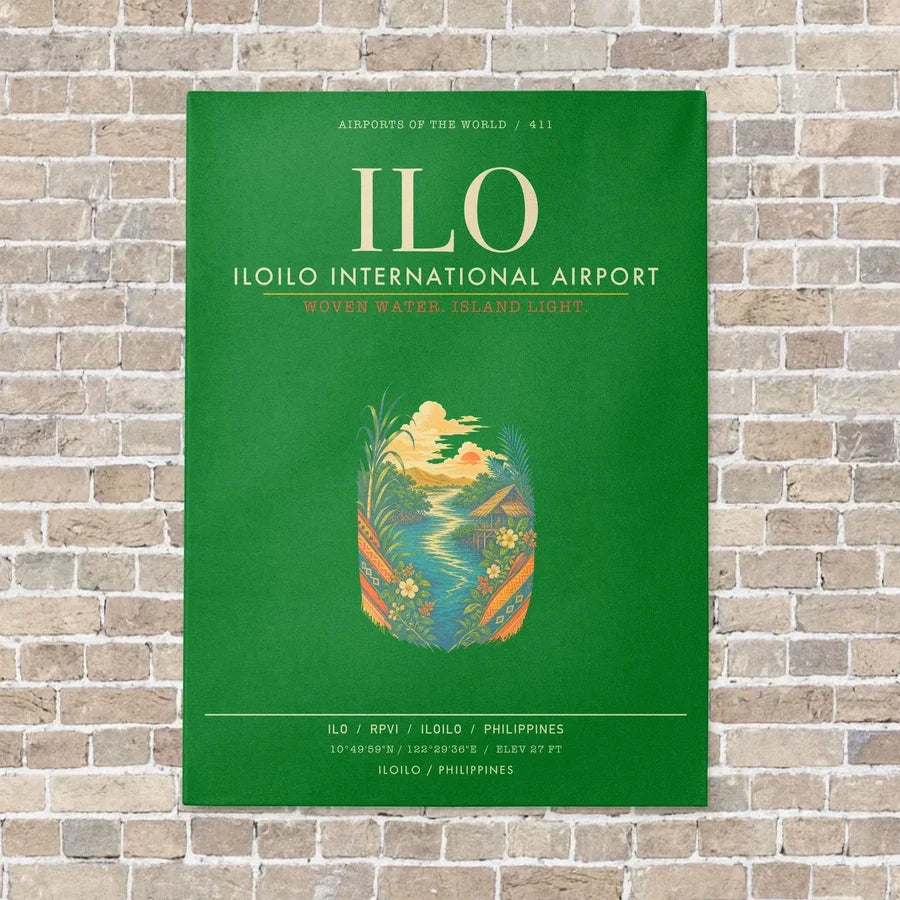 Iloilo International Airport ILO - Canvas Framed - Green