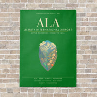 Thumbnail for Almaty International Airport ALA - Canvas Framed - Green