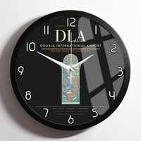 Thumbnail for Douala International Airport (DLA) design on black framed wall clock