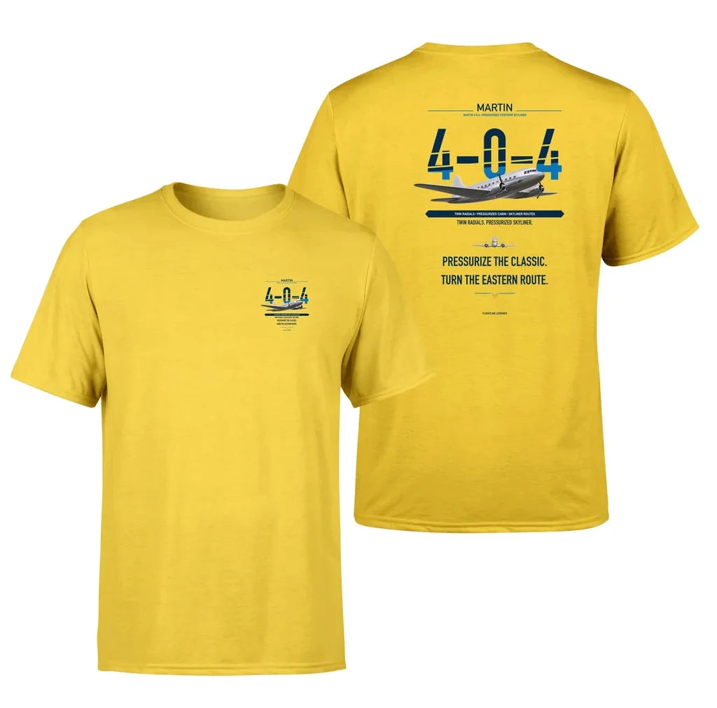 Martin 4-0-4 design on yellow t shirt
