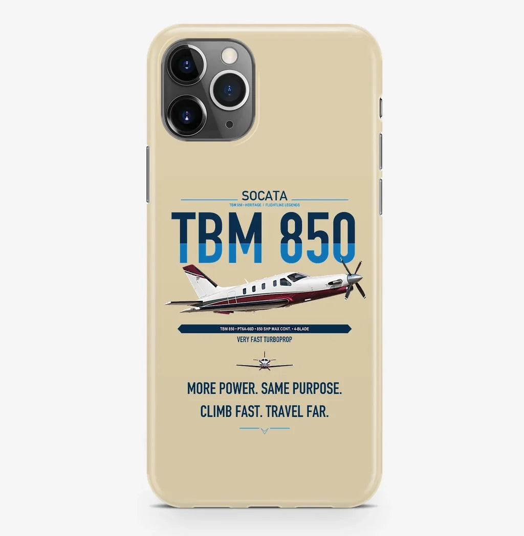 Socata TBM 850 design on beige magsafe iphone case, for iPhone Pro Max