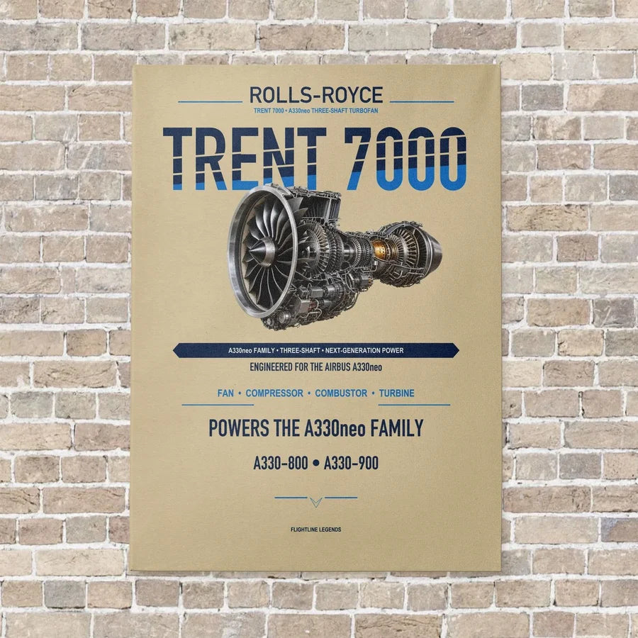 TRENT 7000 vertical canvas print - no frame - beige background