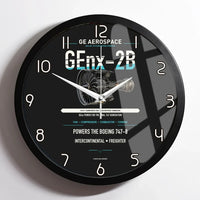 Thumbnail for GEnx-2B design on black framed wall clock
