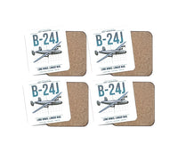 Thumbnail for B-24J Liberator design on white 4 pieces set coaster