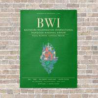 Thumbnail for Baltimore-Washington International Thurgood Marshall Airport BWI - Canvas Framed - Green