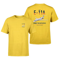Thumbnail for E-11A BACN design on yellow double-side t-shirt, double-side print