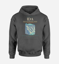 Thumbnail for Idaho Falls Regional Airport (IDA) design on dark gray hoodie single-side print